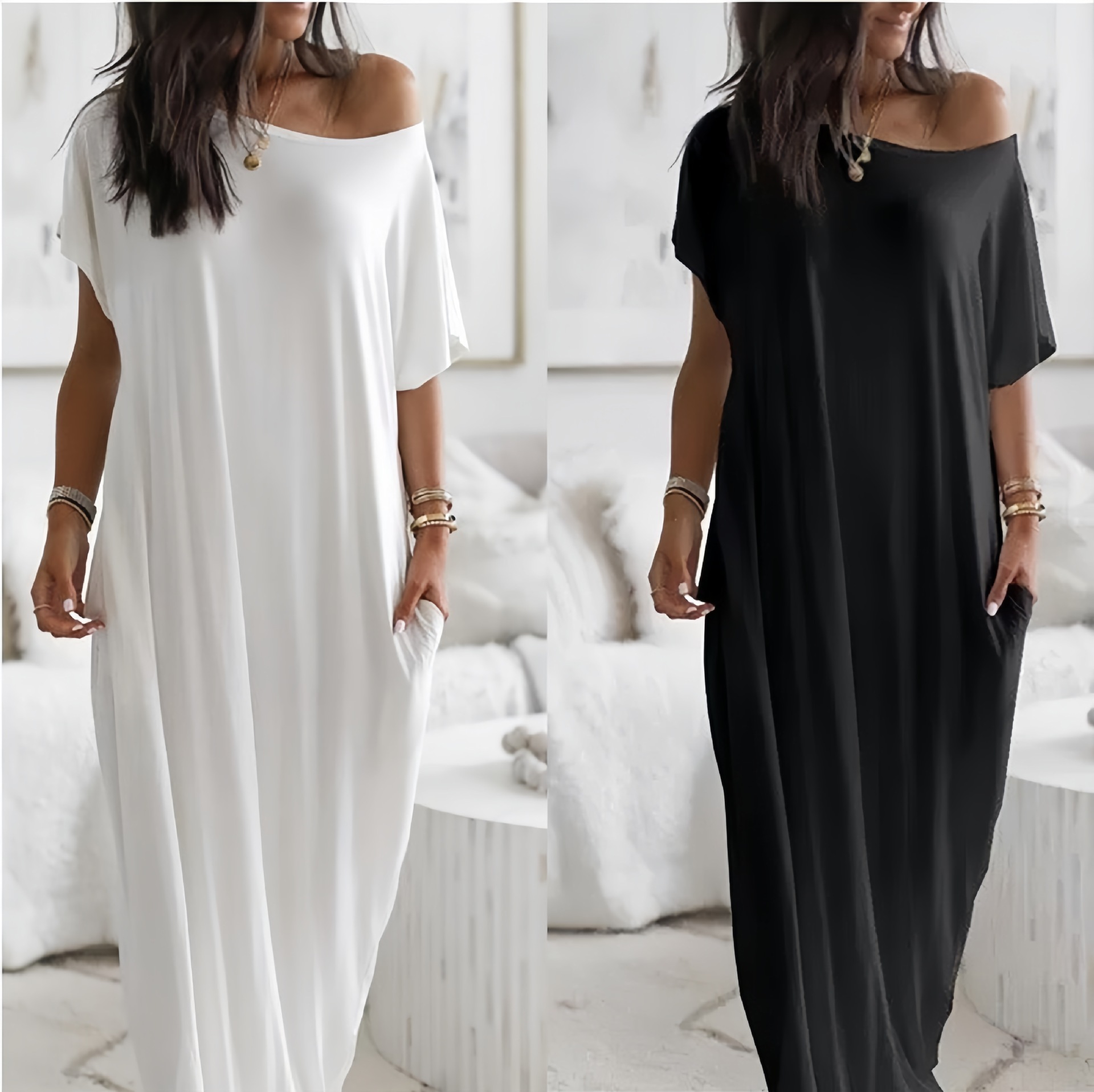 Selling Independent Site European And American Summer New Women's Solid Color…