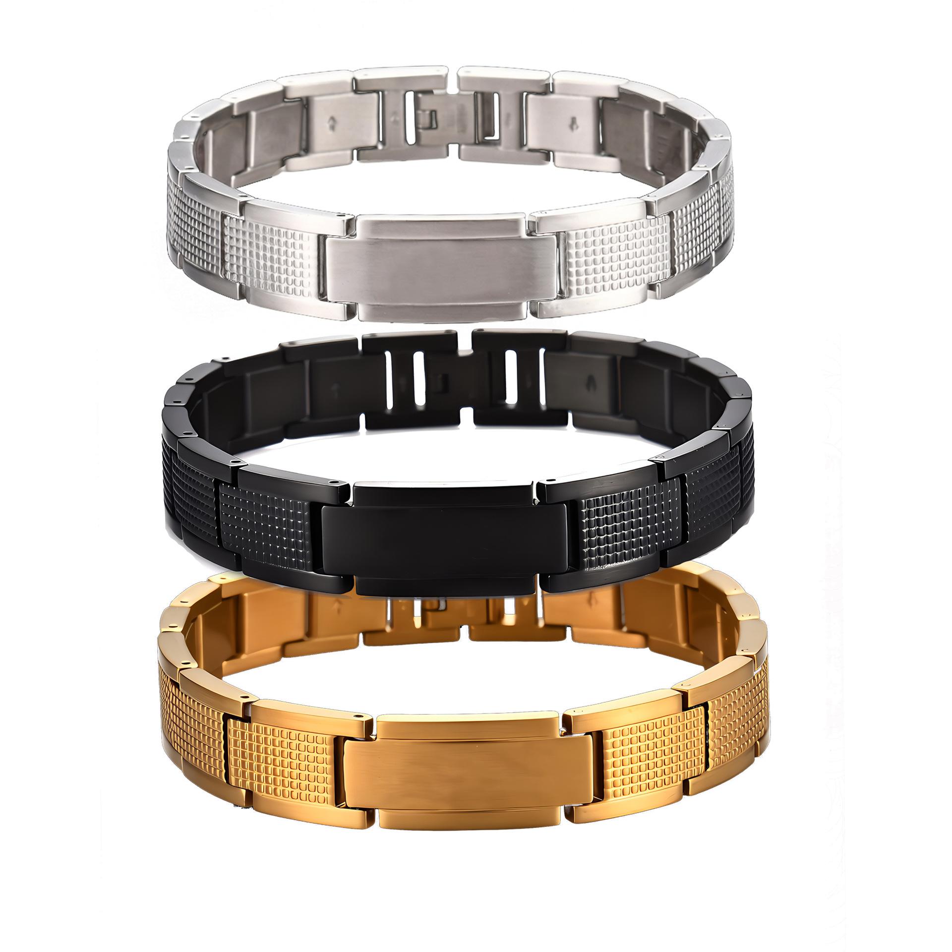 Titanium Steel Crocodile-pattern Bracelet For Men