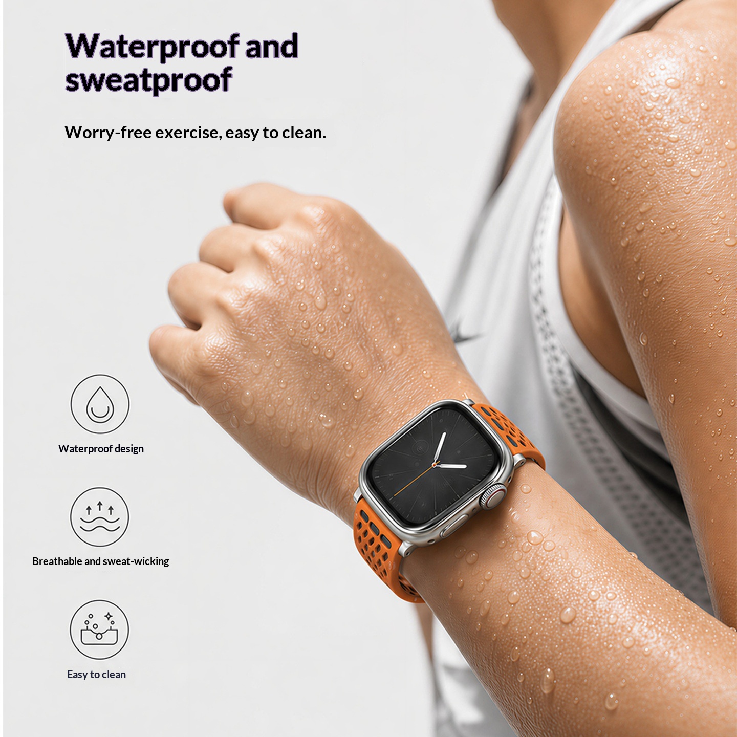 Breathable Perforated Silicone Magnetic Clasp For Watch Straps