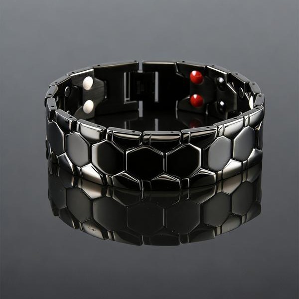 Hexagonal Men's Bracelet With Magnetic Four-in-one Design