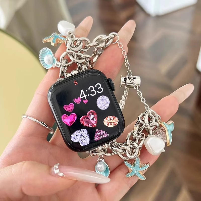 Suitable For IWatch Iwatch9 Strap Starfish Shell Pearl Bracelet Female Small Fragrance…