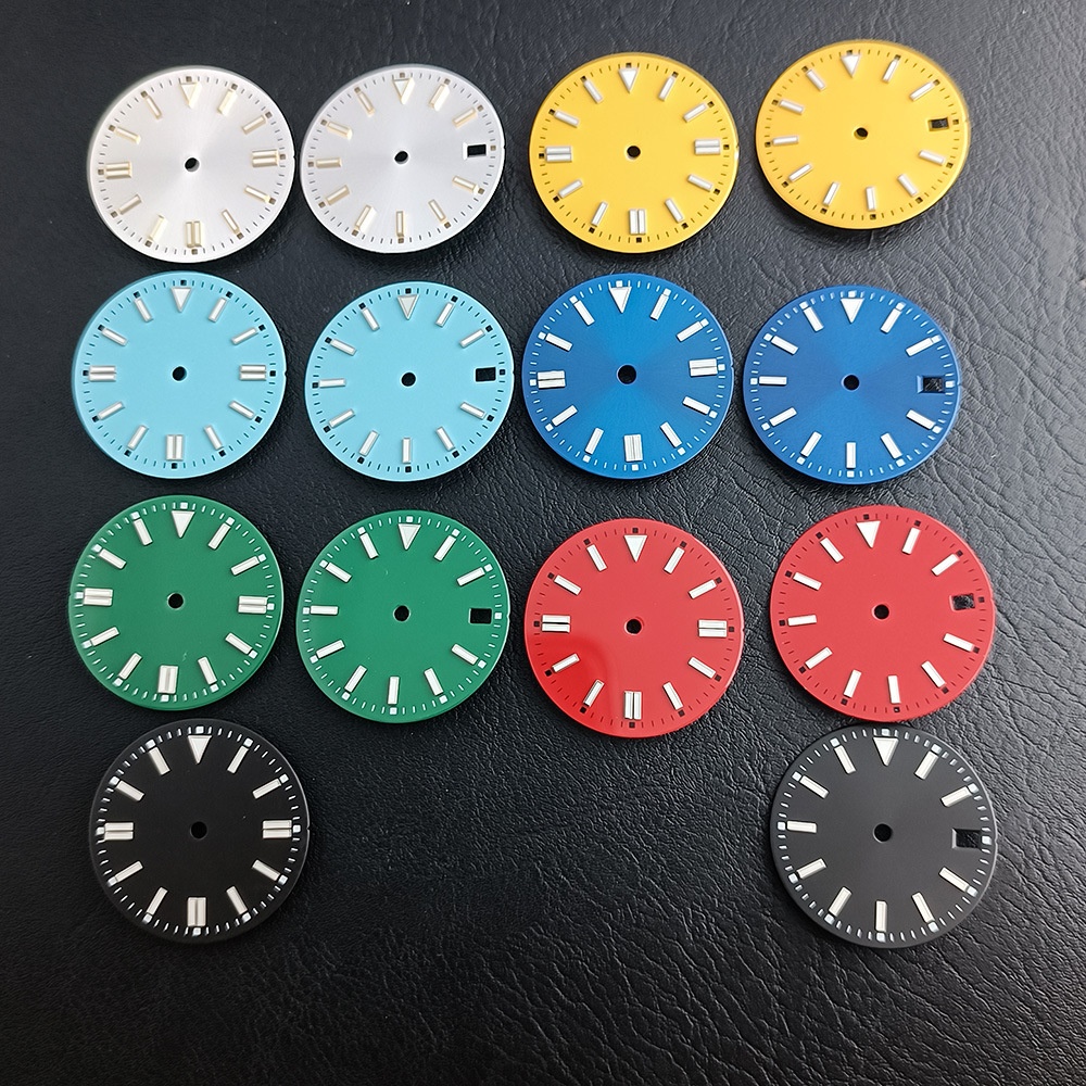 Watch Dial 285 Mm Sunburst Finish With Green Luminous Numerals