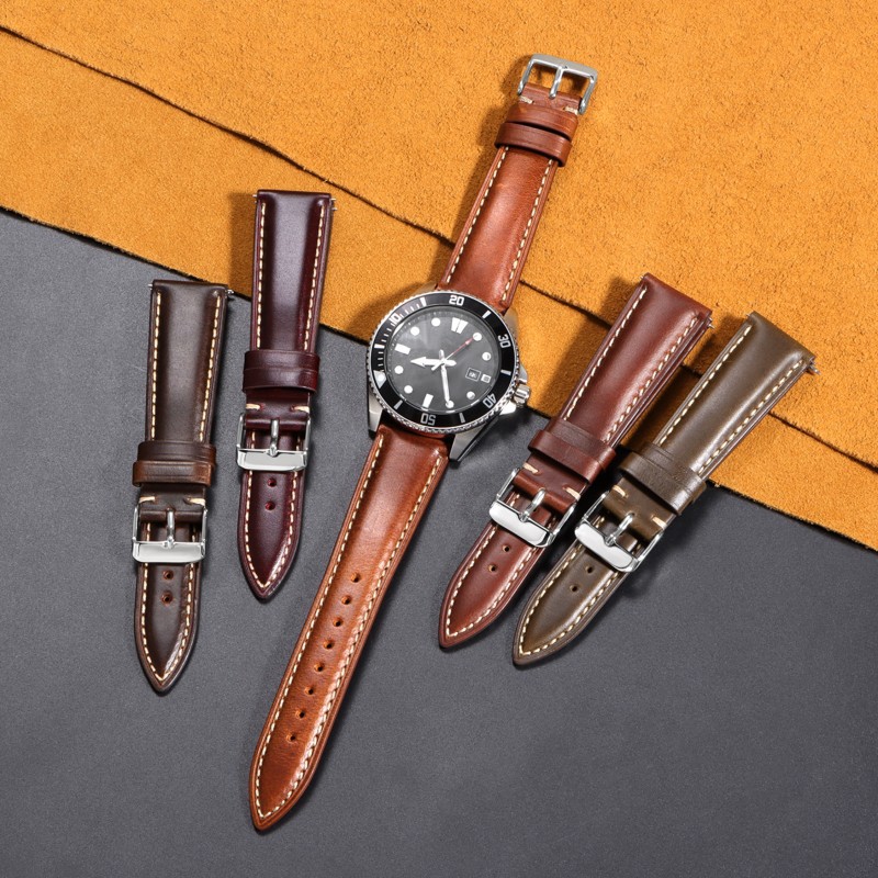 Vintage Oil-waxed Full-grain Leather Watch Strap