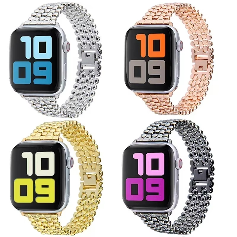 Suitable For Watch Straps Fish-scale Pattern Honeycomb Metal Strap