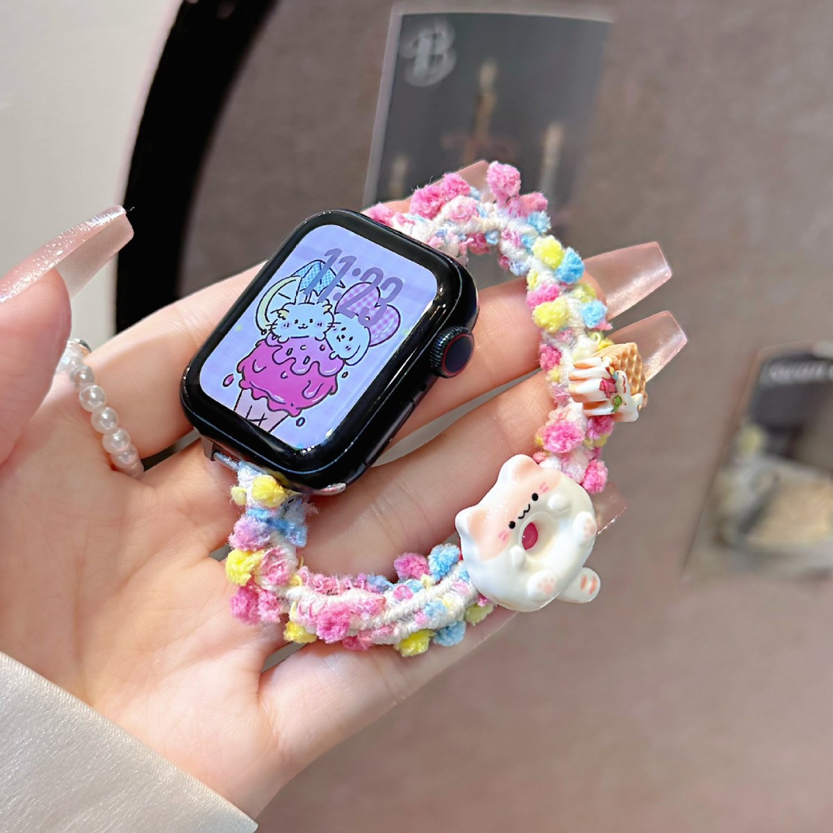 Suitable For A Cute Kitten Elastic Braided Strap