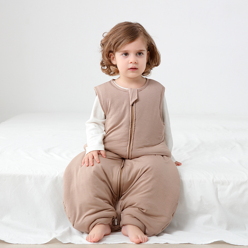 Warm Quilted Childrens Anti-kick Blanket Moisture-wicking Sleeveless Split-leg Sleeping…