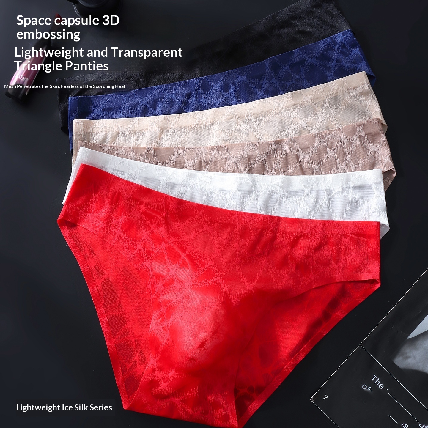 Light-luxury Silk-surface Mens Underwear Ice-silk Sexy Soft Lace