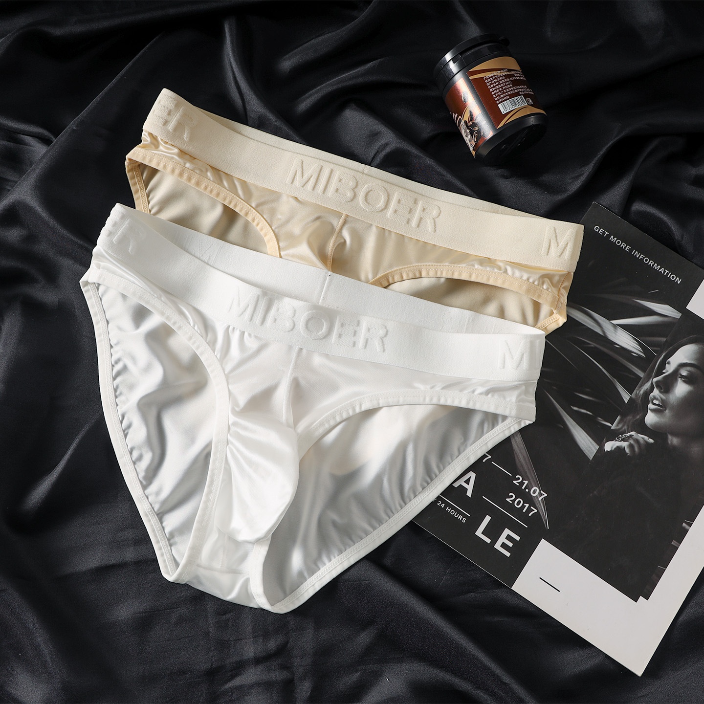 Light-luxury Mens Ice-silk Satin Sexy Shorts