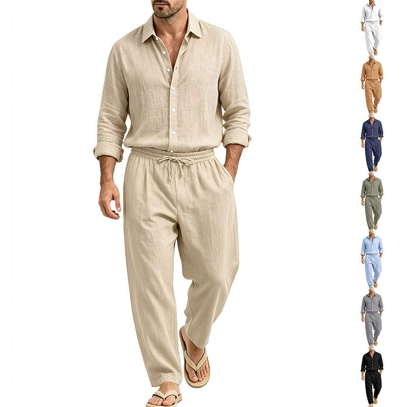 Mens New Linen Casual Loose-Fit Suit