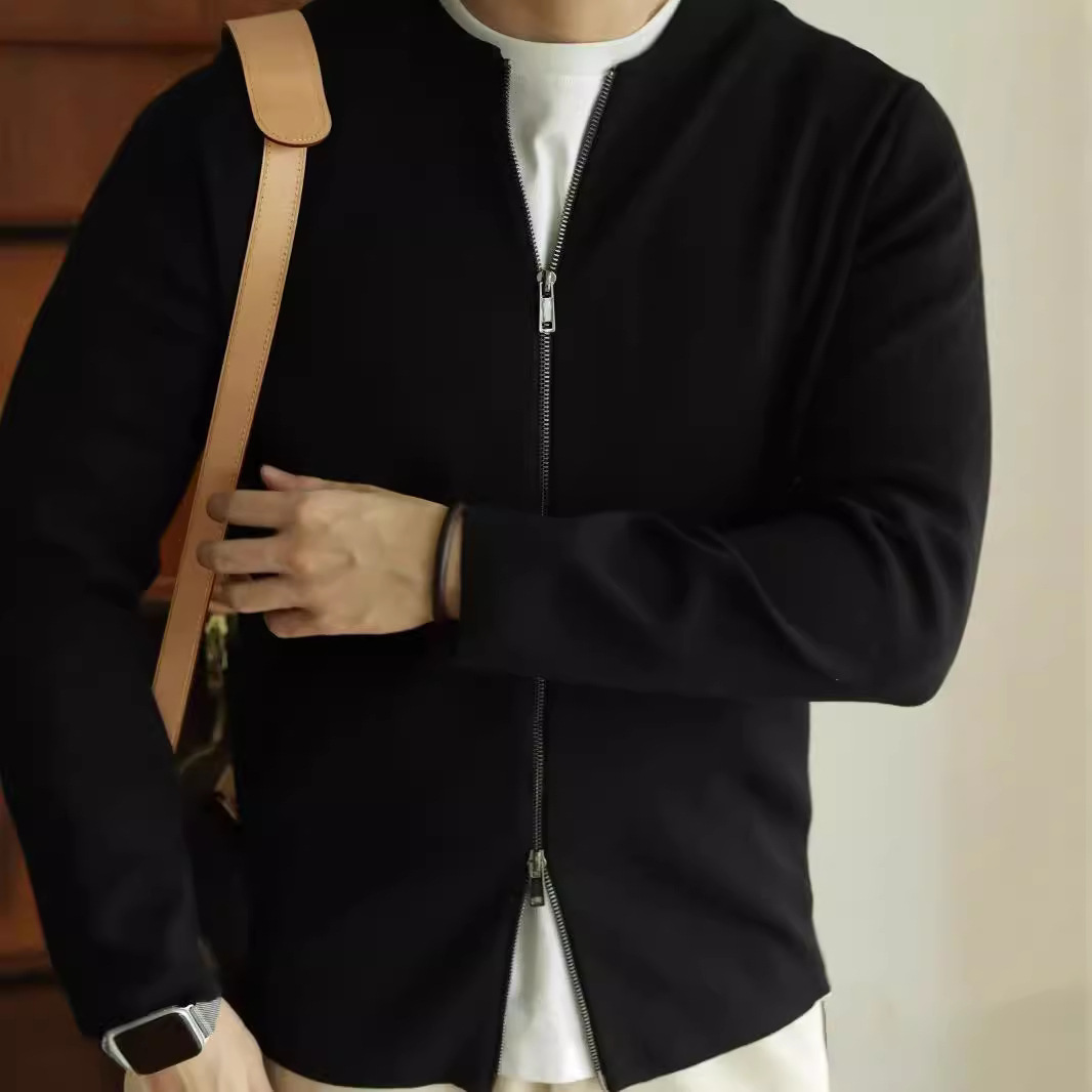 American-style Vintage Knit MA-1 Bomber Cardigan