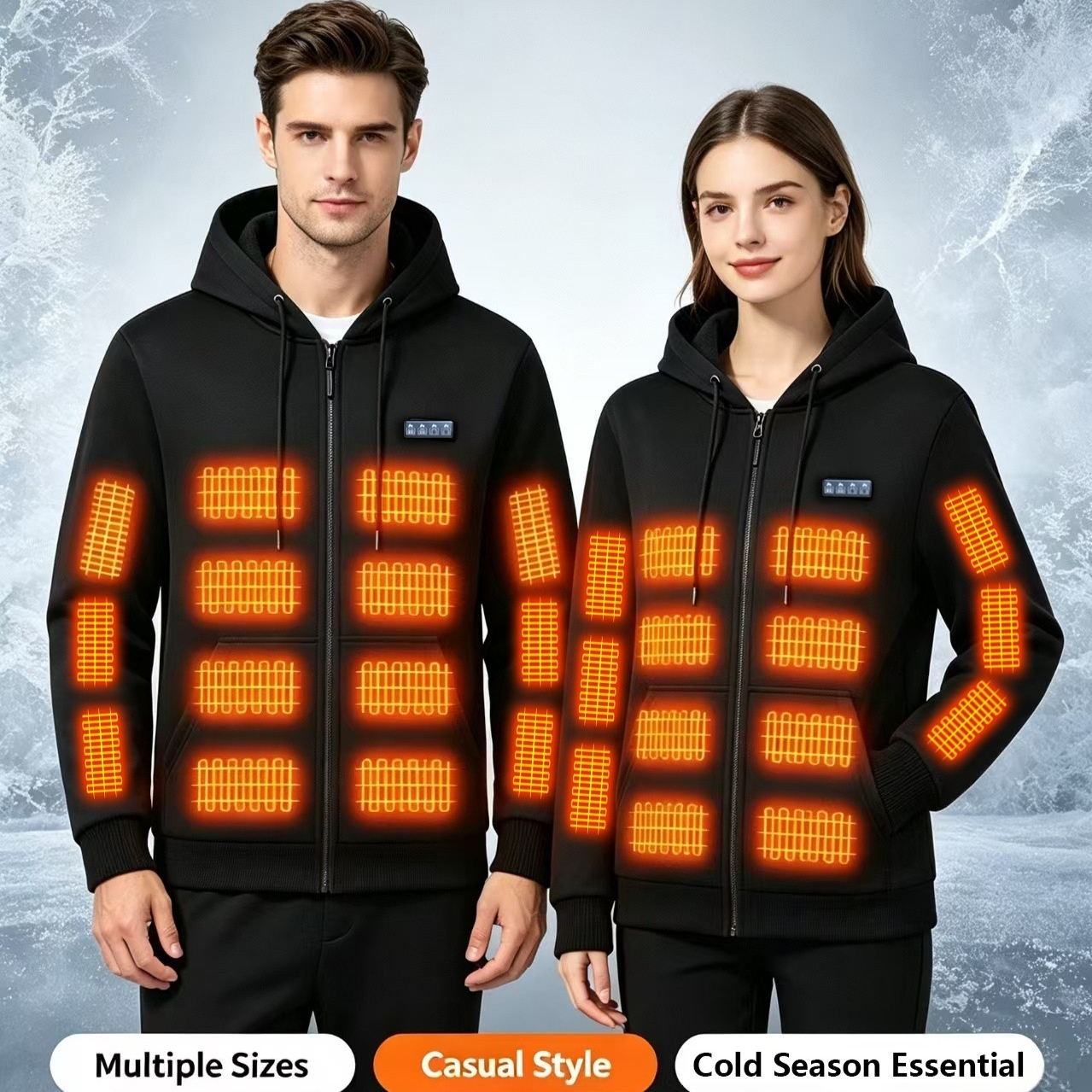 Smart Heated Hoodie With Three Temperature Settings And Four-zone Constant-temperature…
