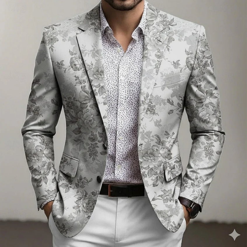 Two-button Suit Jacket With Digital Print