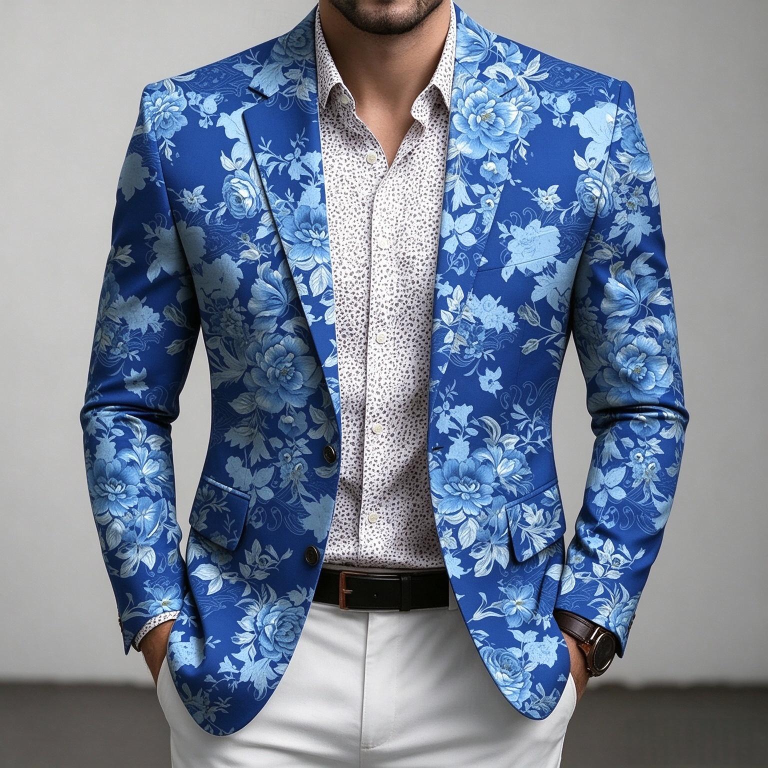 3D Digital Print Two-button Party Suit Jacket