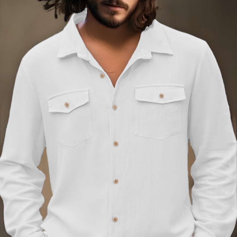Men's Spring And Autumn Casual Long-Sleeved Shirt