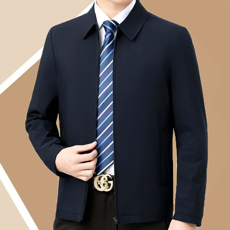 Turn-down Collar Business-casual Jacket For Middle-aged Men