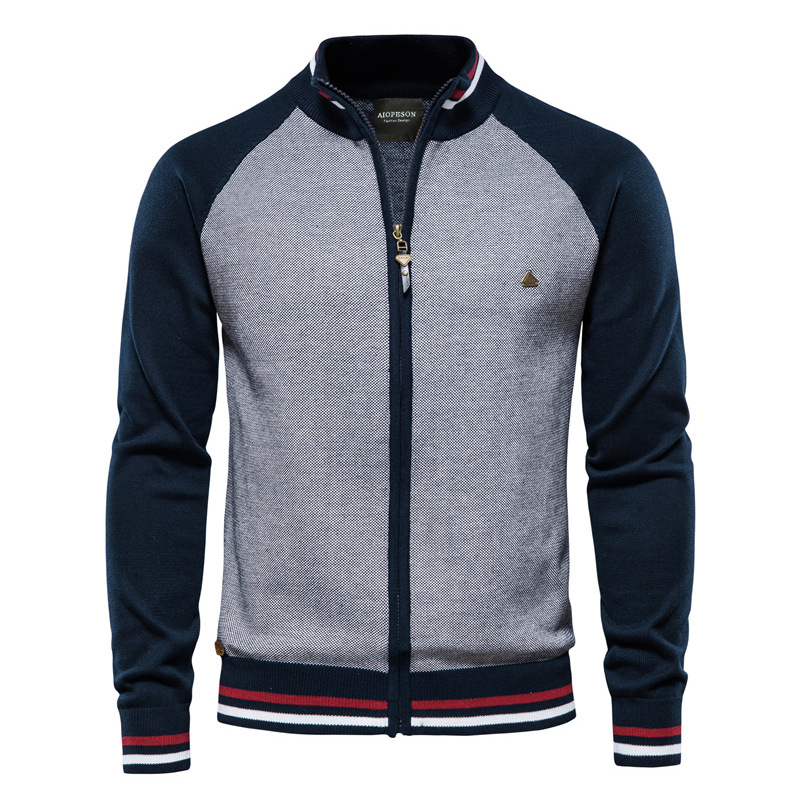 Autumn Winter Sweater For Men Casual Knitwear Men's Jacket With Patchwork Korean Style…