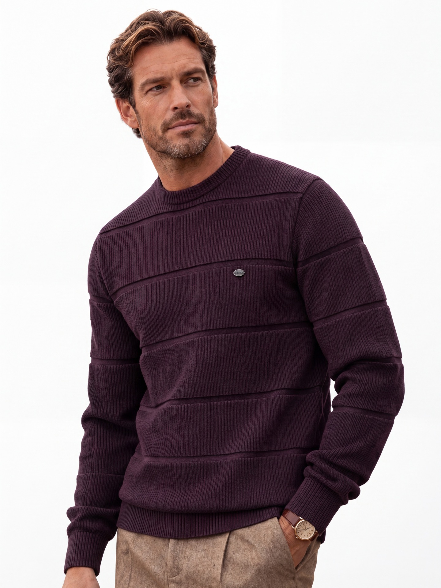 AutumnWinter New Round Neck Sweater For Men, Business Casual Men's Pullover Sweater…
