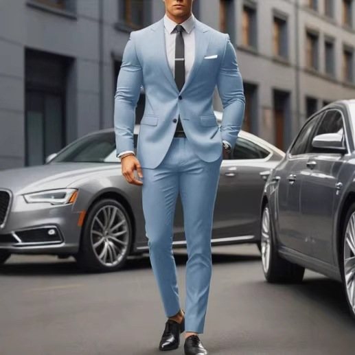 Mens Casual Suit With Double-breasted Design
