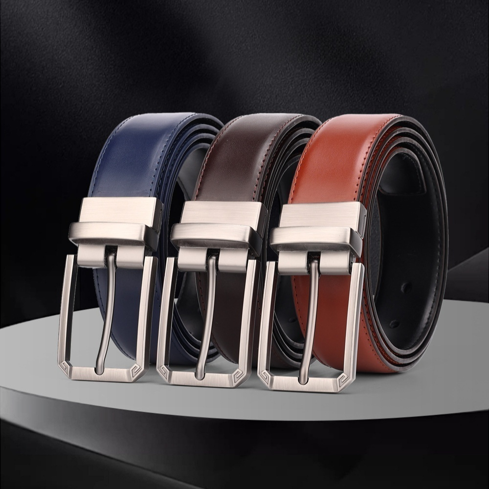 Men's Rotatable Pin Buckle Leather Belt