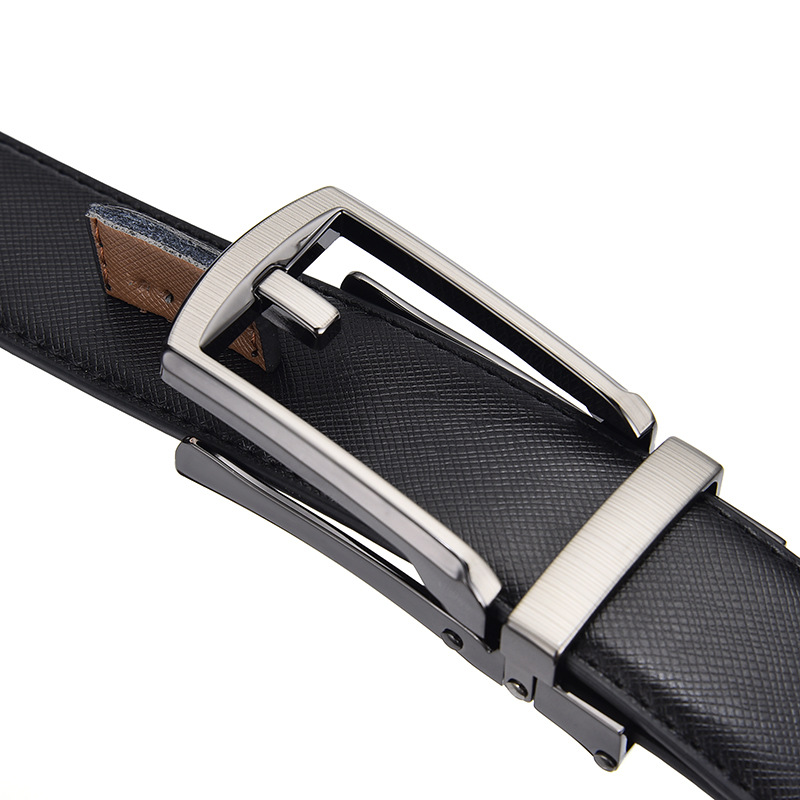 Genuine Leather Automatic Buckle Belt For Business , Men's High-End Cowhide Belt