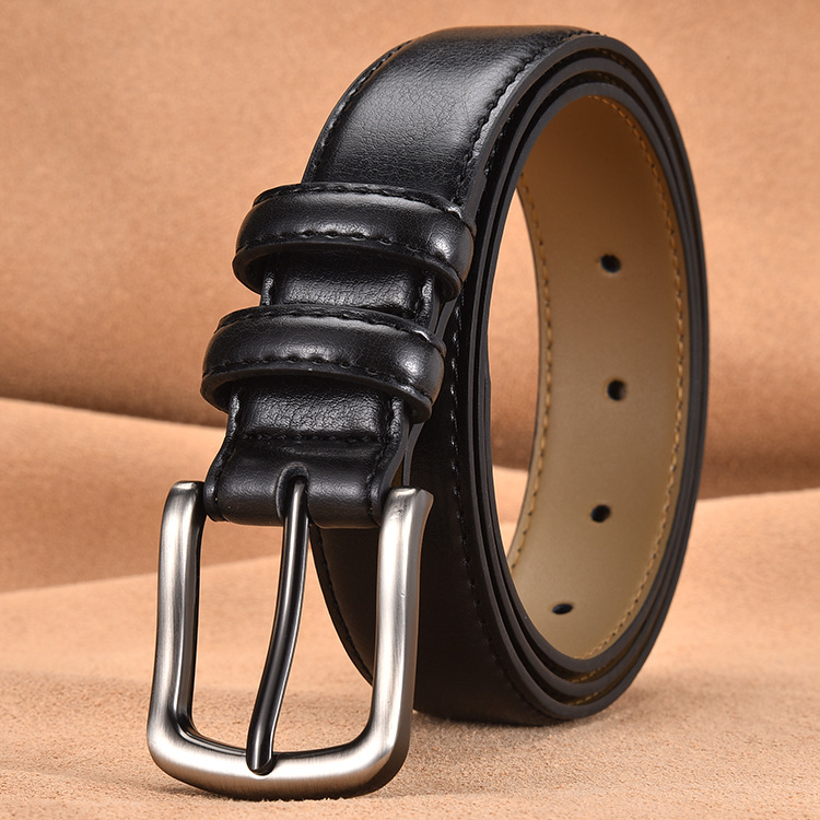 Golden World Hot-Selling Belt Men's Genuine Leather Pin Buckle Belt With Embossed Logo