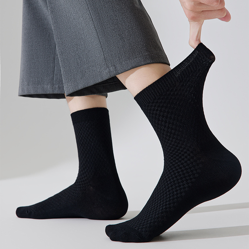 Mens Casual Soft And Breathable Mid-calf Socks