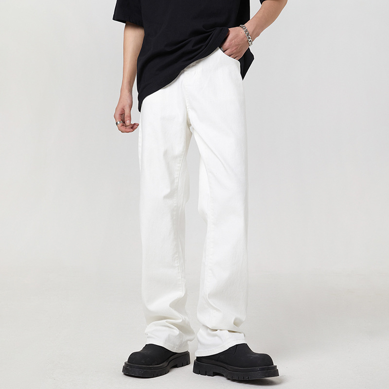 American Vintage Inspired High Street Style Loose-fit Straight-leg Stretch Pants