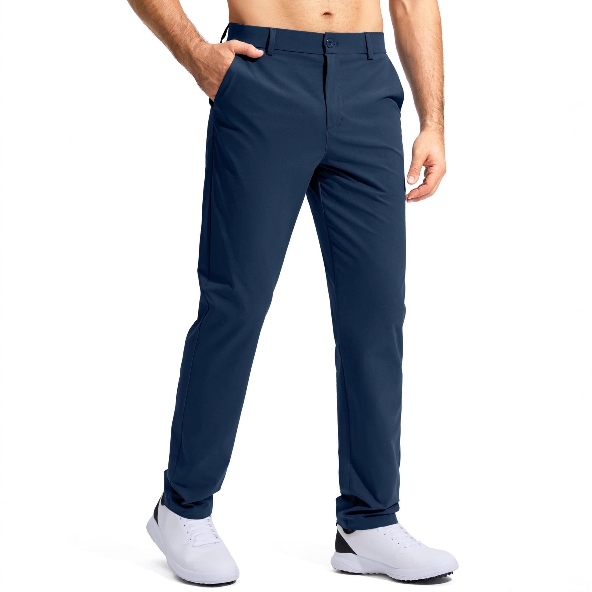Spring Summer New Men's Mid Waist Golf Pants Large Size Straight Leg Solid Color…