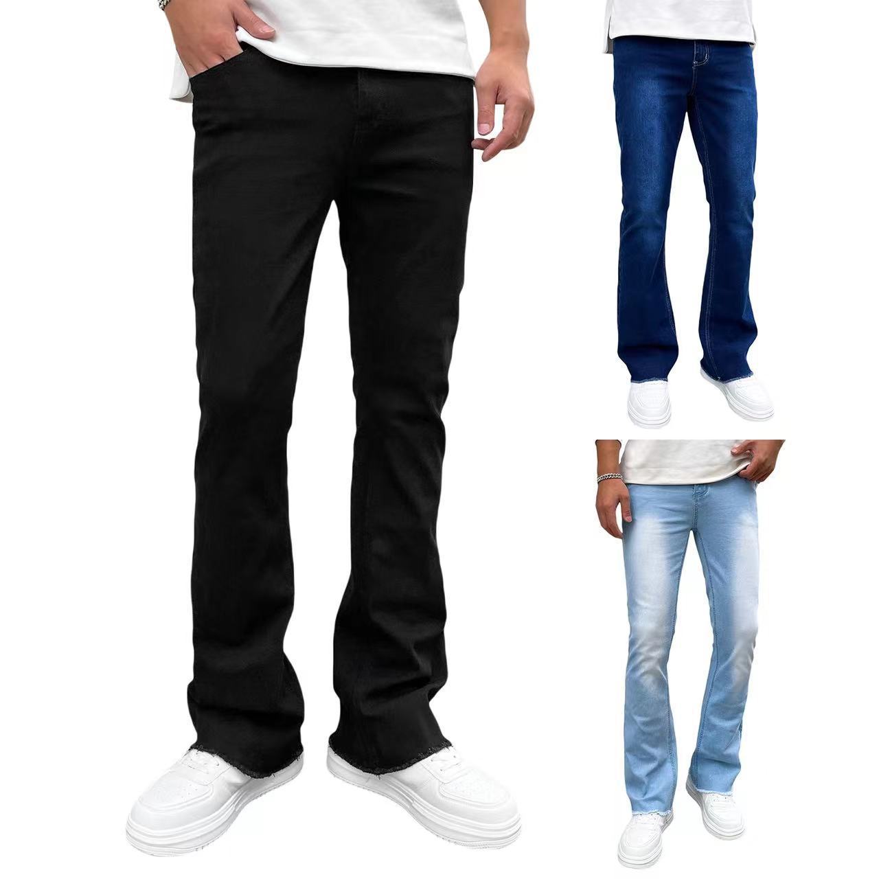 High-Quality European And American Men's Stretch Flared Jeans Independent Station