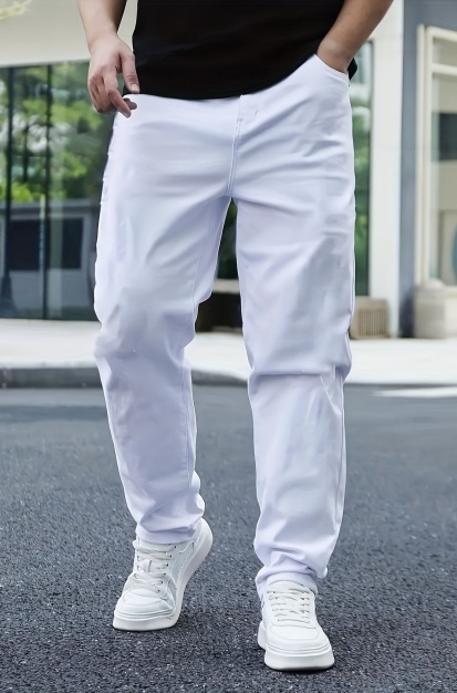 Plus Size White Pants Men Loose Straight Leg Casual Trousers Big Size USA Warehouse Stock