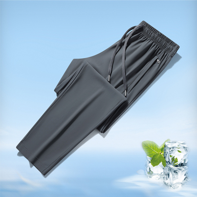Ice Silk Men's Summer Thin Straight-leg Sweatpants