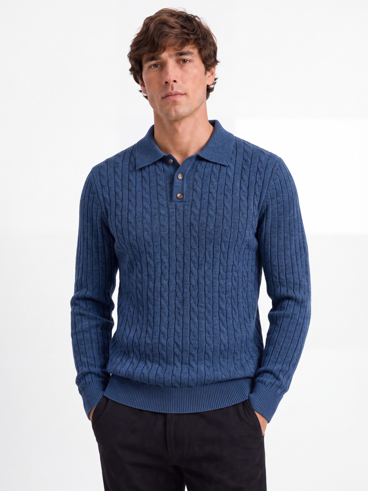 Autumn Winter European And American Woolen Long-Sleeve POLO Soft And Warm Sweater…