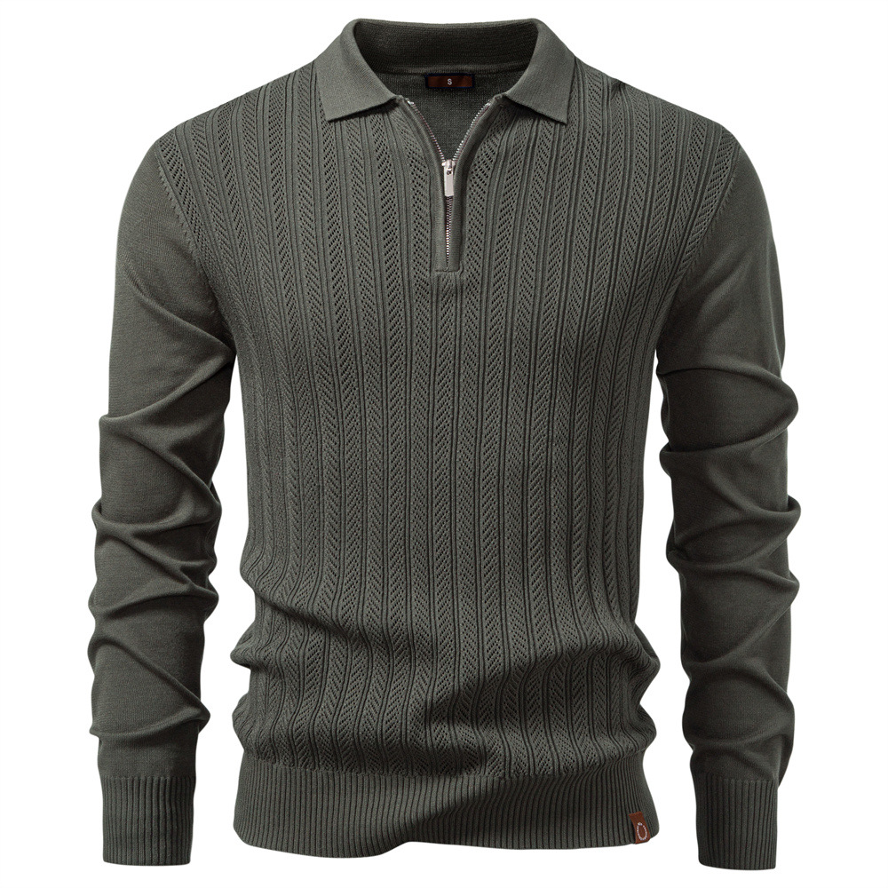 Autumn And Winter Men's Knitwear Long-Sleeved Knitwear Half-Zip Business Casual Thin…