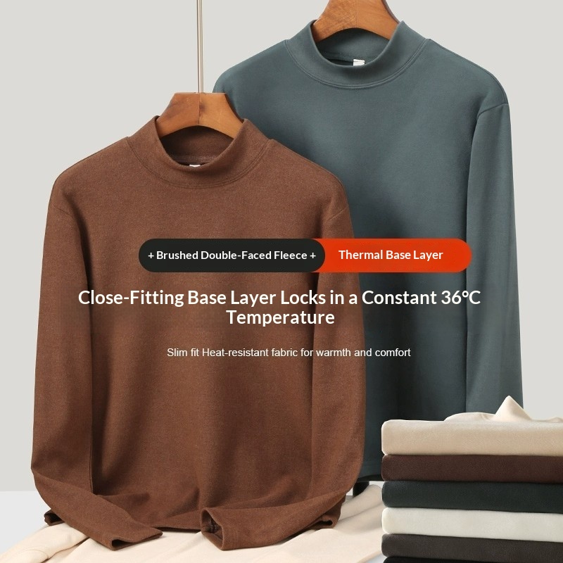 Men's Thickened Derong Half-Neck Base Layer Top