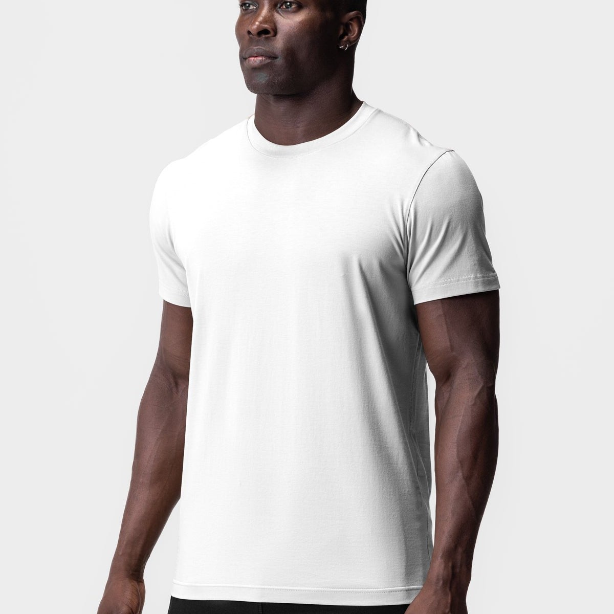 Men's Ice-feel Cotton-polyester Stretch Moisture-wicking Crew-neck T-shirt