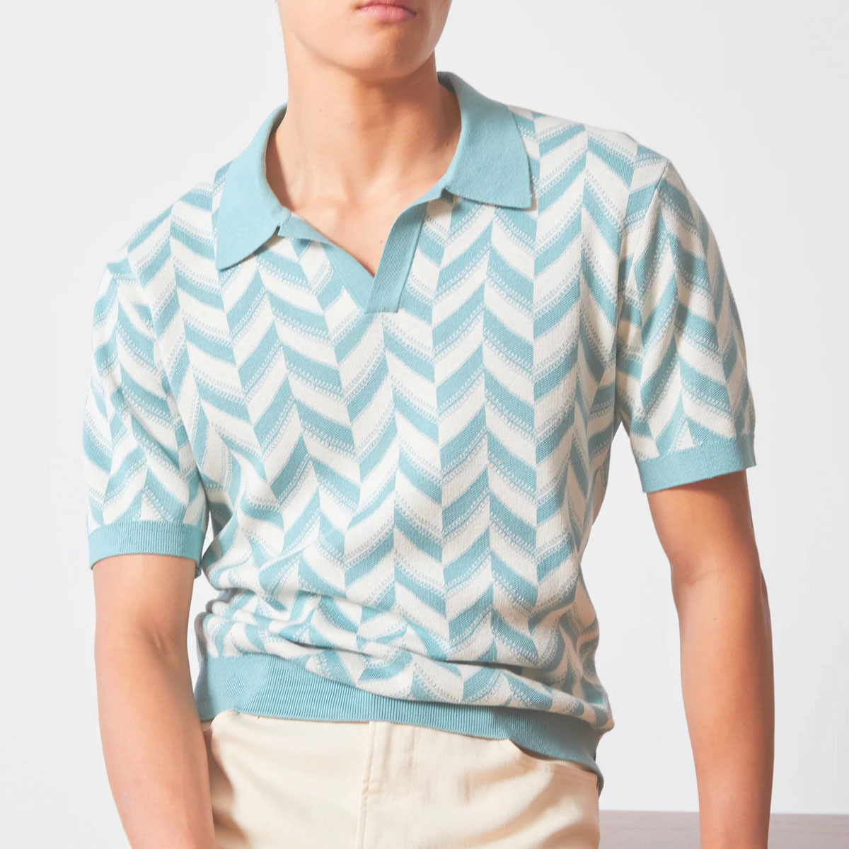 Men's Casual Jacquard Knit Cardigan With A Lapel
