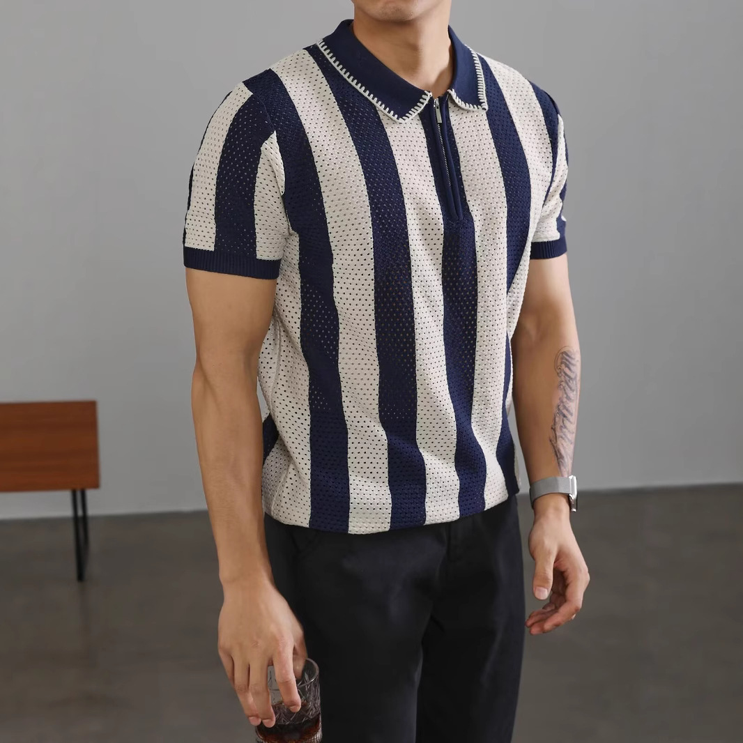 Lapel-collar Business Paul Men's Summer T-shirt For Men