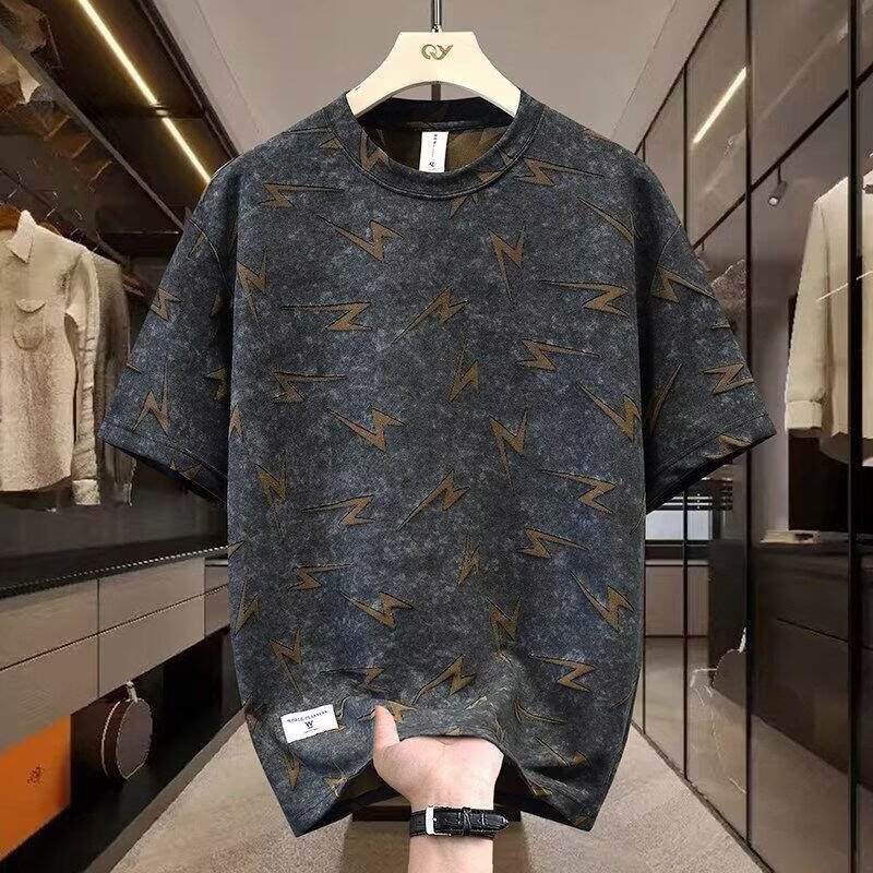 Short Sleeve Round Neck Loose Top Men