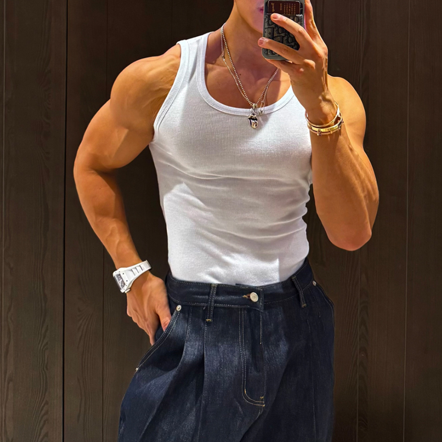Sleeveless T-shirt Show Muscle American Sweat-absorbent Waistcoat