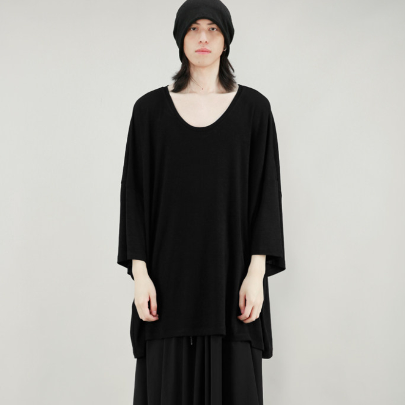 Minimalist Casual Drop-shoulder Three-quarter-sleeve Top