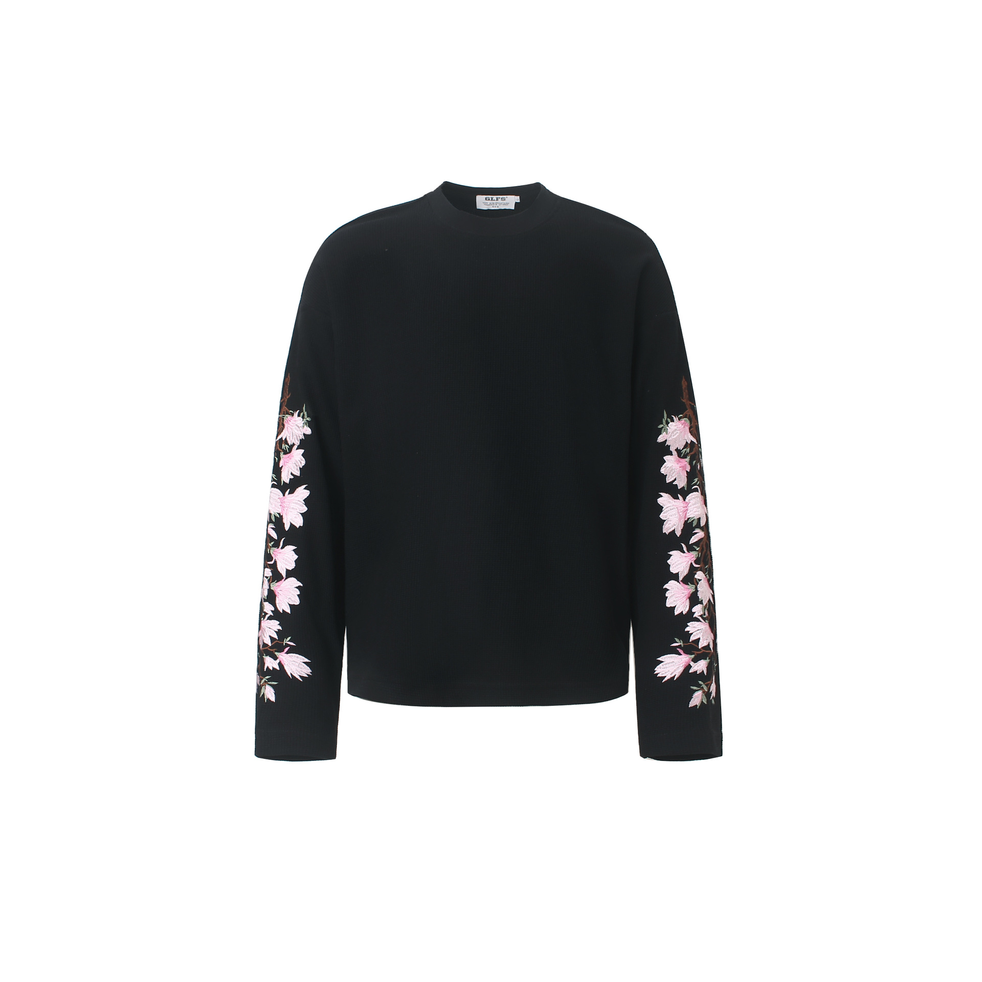 Chinese-style Casual Floral Embroidered Mens Long-Sleeve T-Shirt