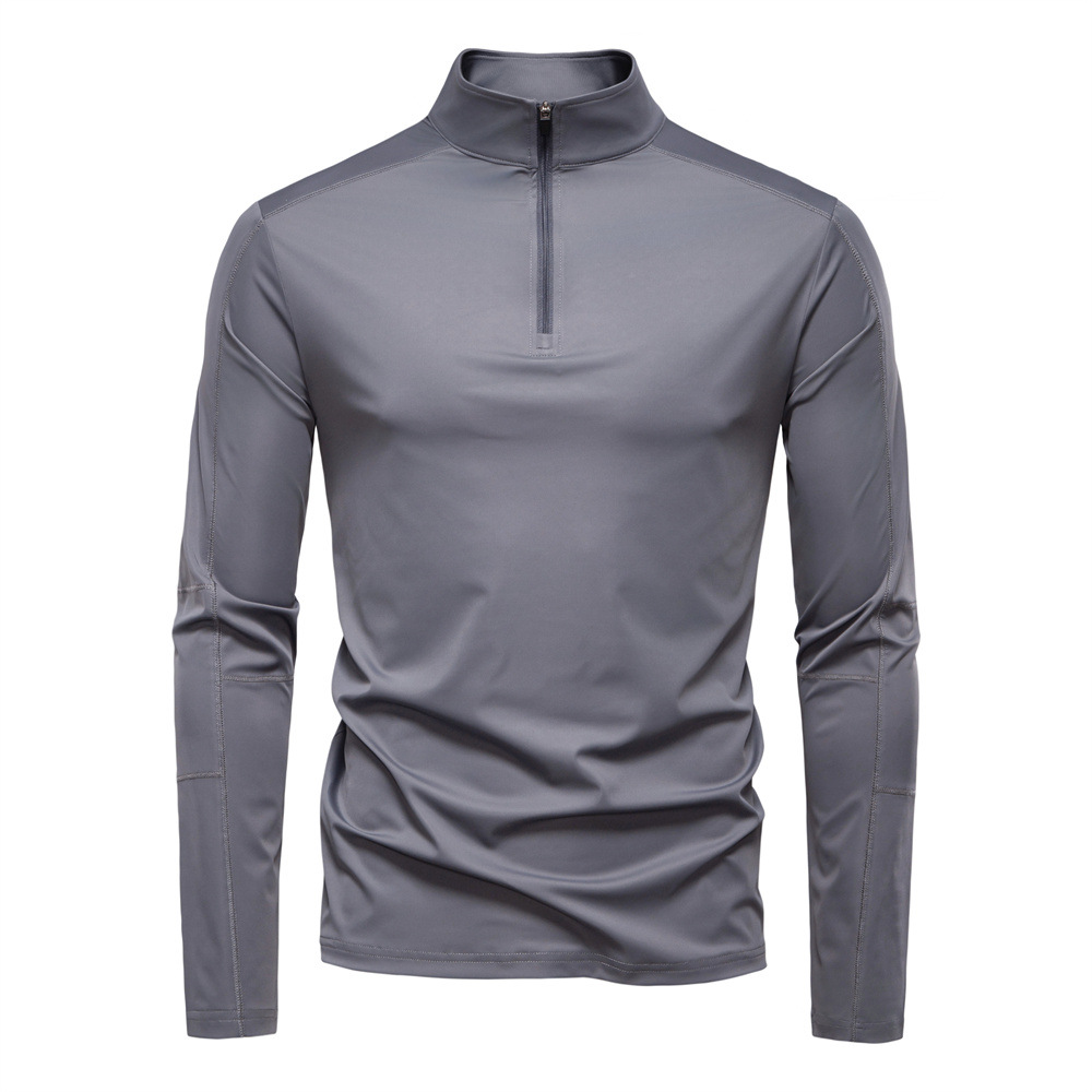 Spring And Summer New Men's Sunscreen UPF100 Base Shirt Long-sleeved Half-zipper T-shirt…