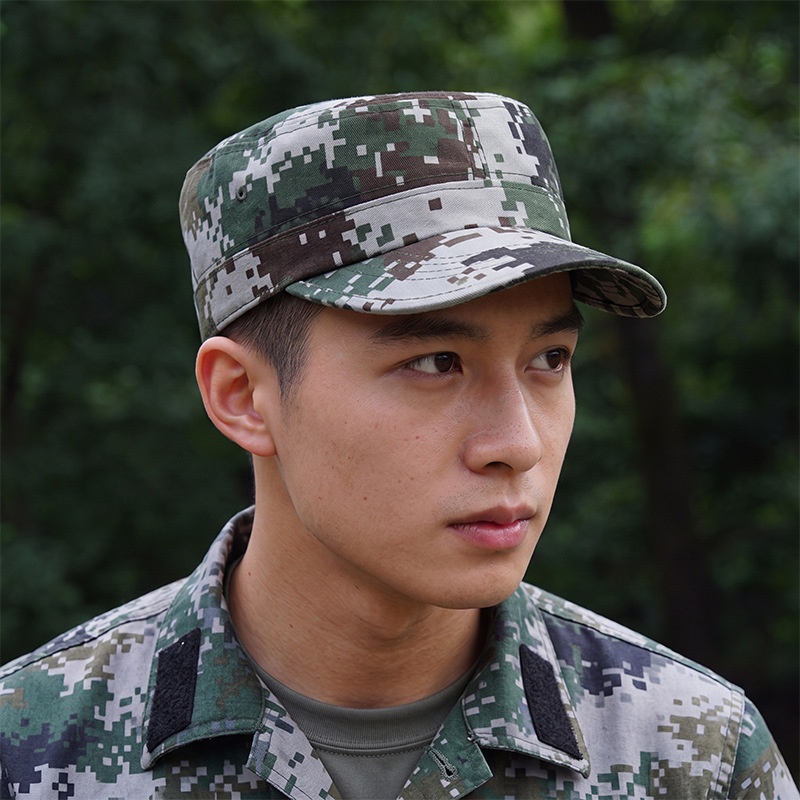 Camouflage Flat-top Cap Outdoor Hiking Hat Training And Activity Sunshade Work Safety Cap