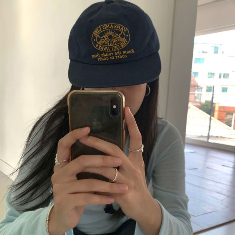 Korean Niche Letter Embroidery Simple Solid-color Vintage Street-style Baseball Cap