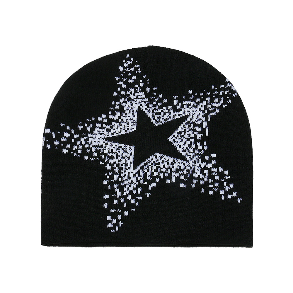American Street Y2K Star Woolen Hat For Autumn And Winter, With Hip-hop Vibe And Warmth…