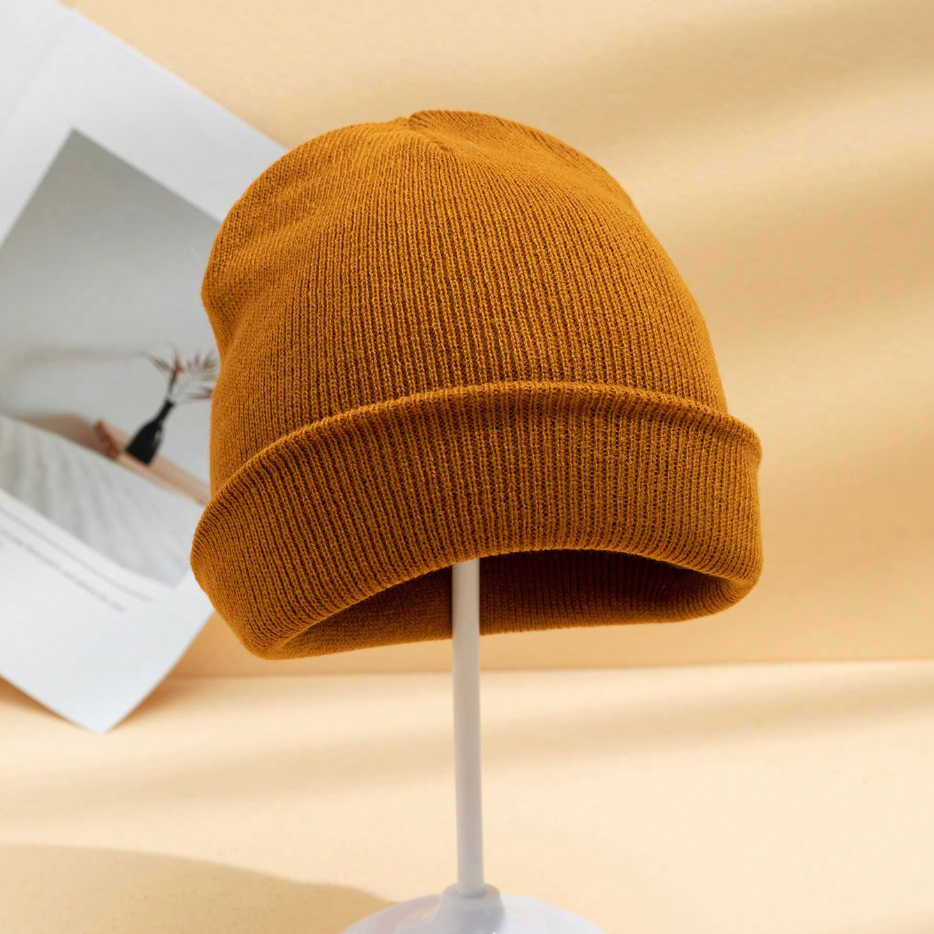 Korean-style Solid-color Wool Knitted Hat, Suitable For Outdoor Leisure, Warmth…