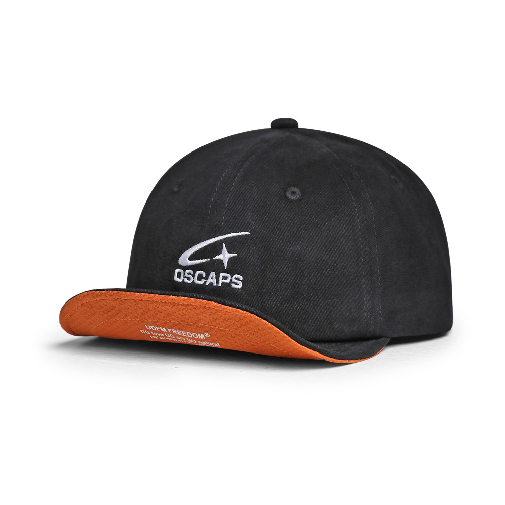 Japanese-style Soft-brimmed Color-matched Letter Baseball Cap With A Soft Top, Casual…