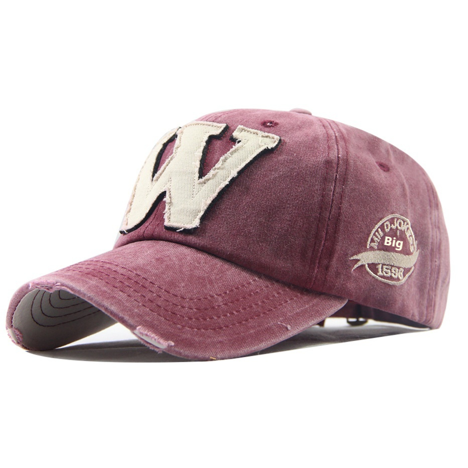 W-letter Hat Distressed Baseball Cap