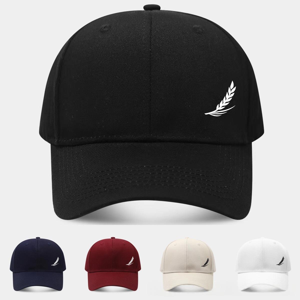 Side-hemmed Wheat-ear Print Baseball Cap For Men Outdoor Casual Style