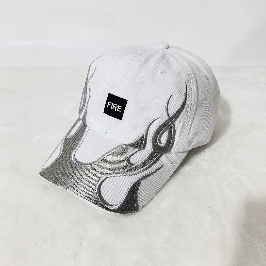American Retro Hip-hop Style Multi-color Flame Baseball Cap, Simple And Fashionable Patch…